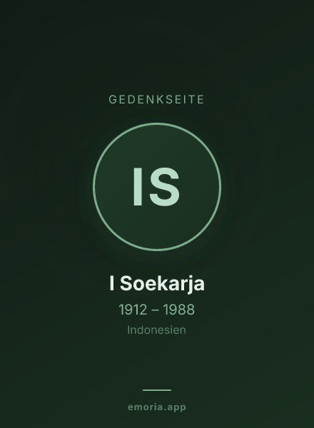 Gedenkportrait von I Soekarja