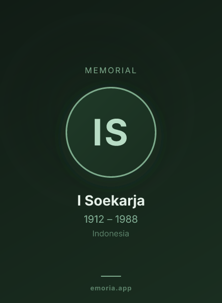 Memorial portrait of I Soekarja