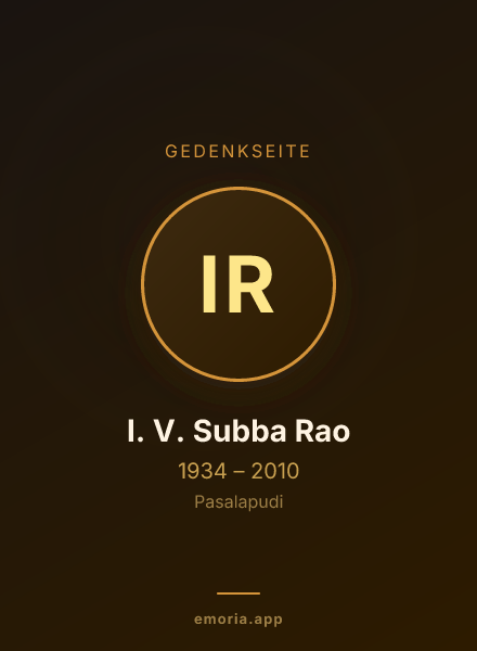 Gedenkportrait von I. V. Subba Rao