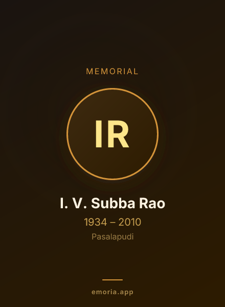 Memorial portrait of I. V. Subba Rao