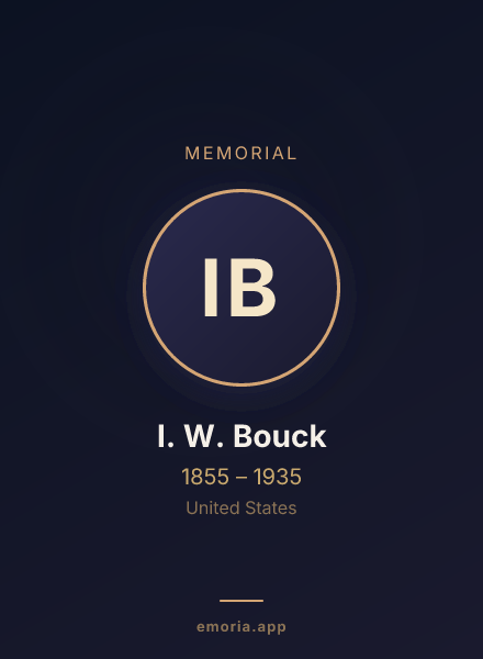 Memorial portrait of I. W. Bouck