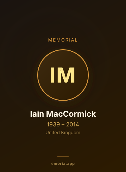 Memorial portrait of Iain MacCormick