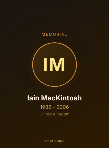 Memorial portrait of Iain MacKintosh