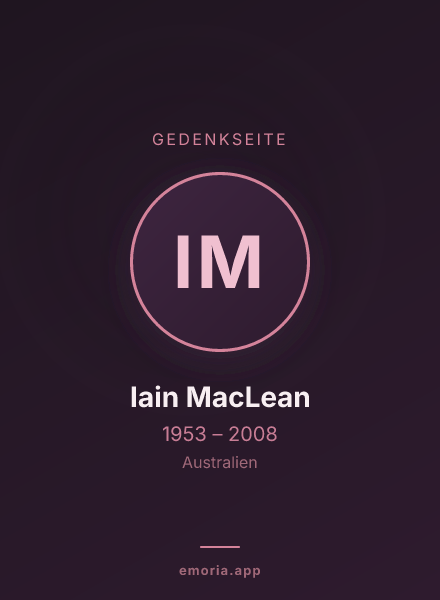 Gedenkportrait von Iain MacLean