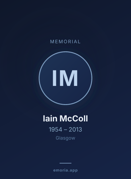 Memorial portrait of Iain McColl
