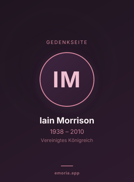 Gedenkportrait von Iain Morrison