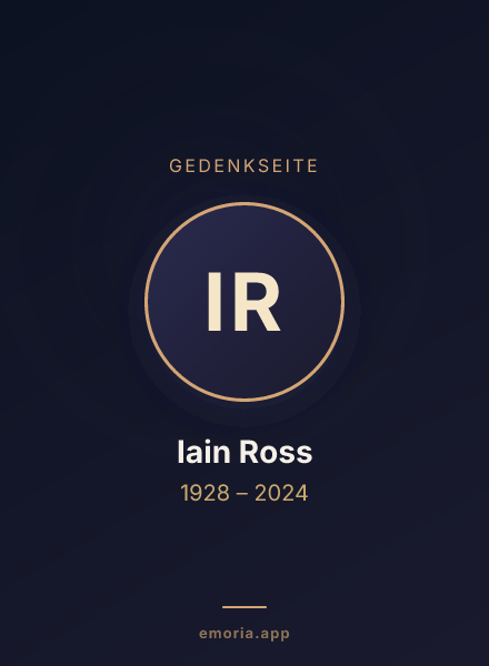 Gedenkportrait von Iain Ross
