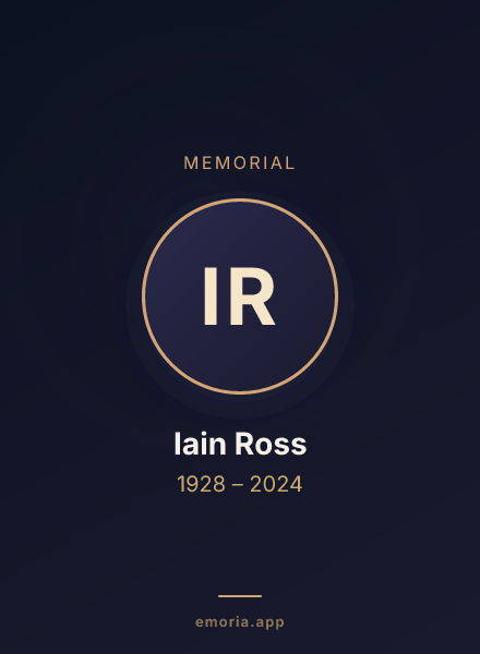 Memorial portrait of Iain Ross