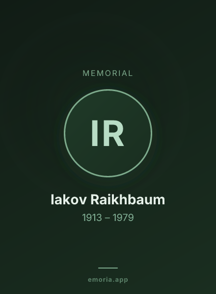 Memorial portrait of Iakov Raikhbaum