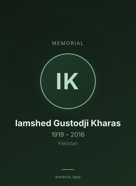 Memorial portrait of Iamshed Gustodji Kharas