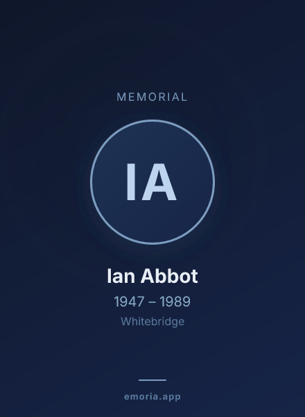Memorial portrait of Ian Abbot