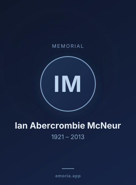 Memorial portrait of Ian Abercrombie McNeur