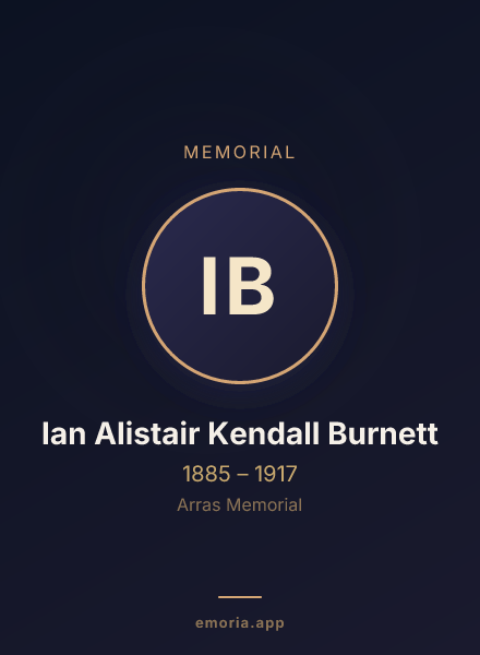 Memorial portrait of Ian Alistair Kendall Burnett