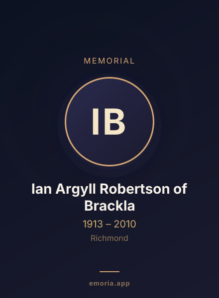 Memorial portrait of Ian Argyll Robertson of Brackla