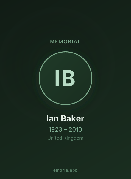 Memorial portrait of Ian Baker