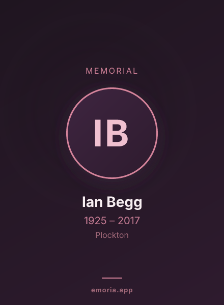Memorial portrait of Ian Begg