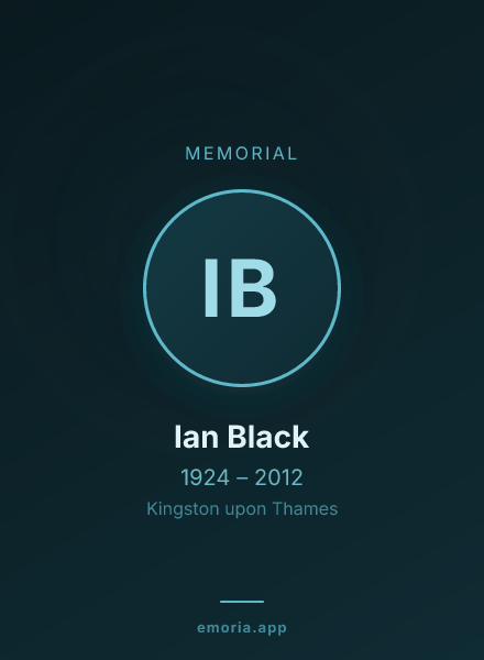 Memorial portrait of Ian Black