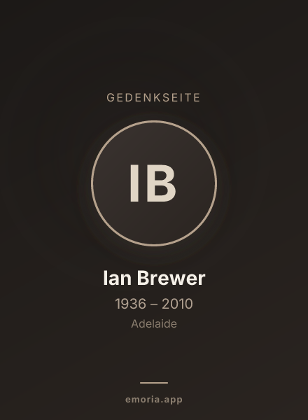 Gedenkportrait von Ian Brewer