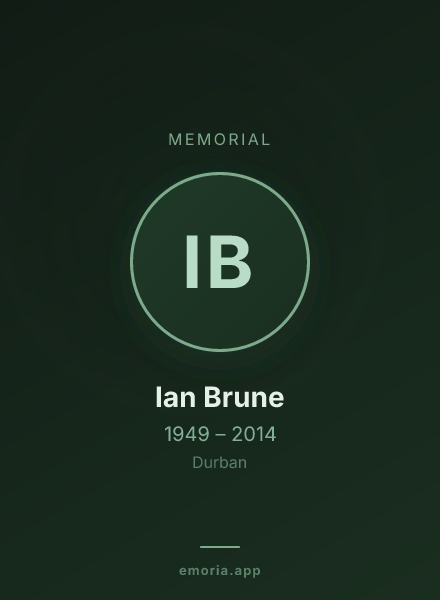 Memorial portrait of Ian Brune