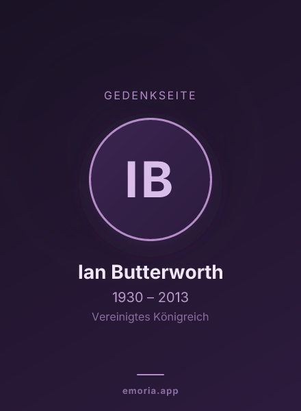 Gedenkportrait von Ian Butterworth