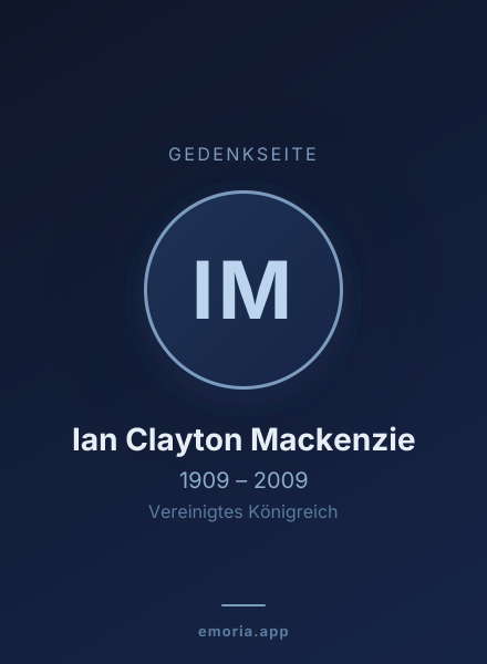 Gedenkportrait von Ian Clayton Mackenzie