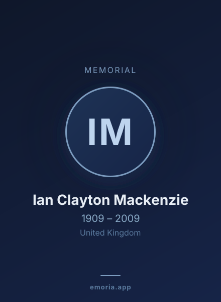 Memorial portrait of Ian Clayton Mackenzie