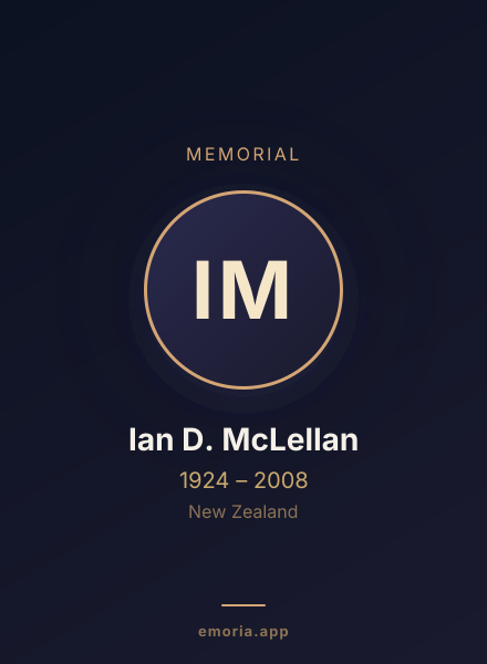 Memorial portrait of Ian D. McLellan