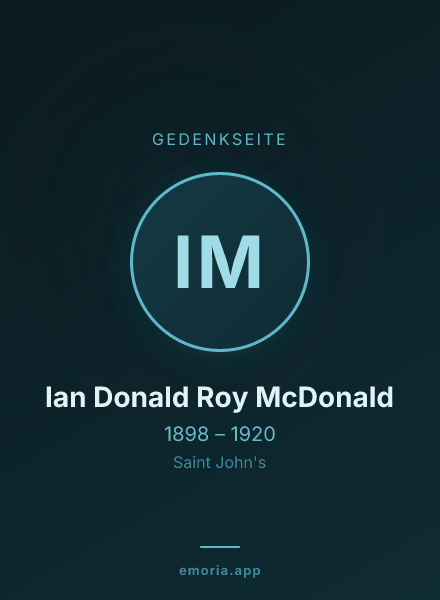 Gedenkportrait von Ian Donald Roy McDonald