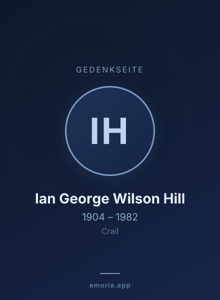Gedenkportrait von Ian George Wilson Hill