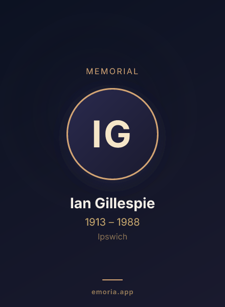 Memorial portrait of Ian Gillespie