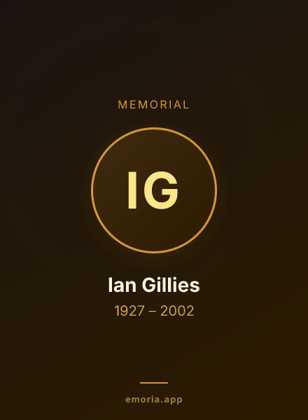 Memorial portrait of Ian Gillies