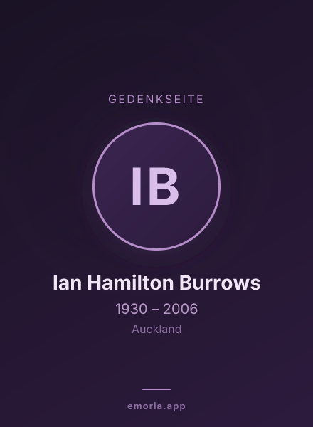 Gedenkportrait von Ian Hamilton Burrows