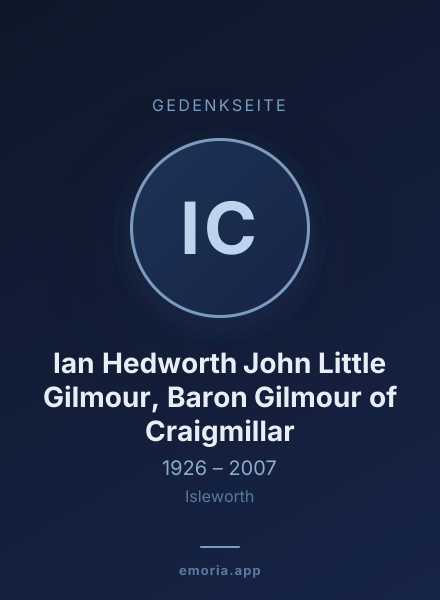 Gedenkportrait von Ian Hedworth John Little Gilmour, Baron Gilmour of Craigmillar