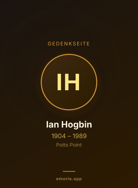 Gedenkportrait von Ian Hogbin