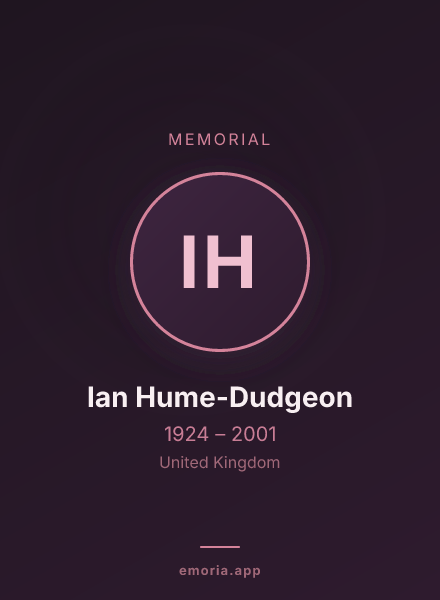 Memorial portrait of Ian Hume-Dudgeon