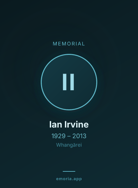 Memorial portrait of Ian Irvine