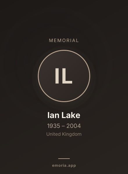 Memorial portrait of Ian Lake