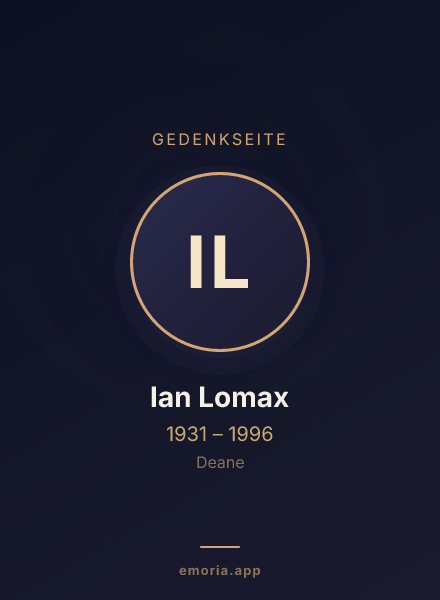 Gedenkportrait von Ian Lomax