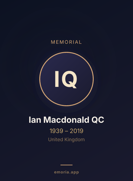 Memorial portrait of Ian Macdonald QC