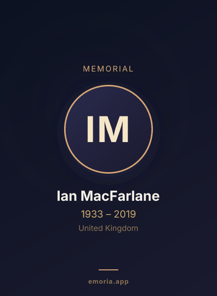 Memorial portrait of Ian MacFarlane