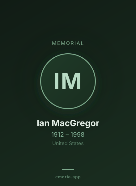 Memorial portrait of Ian MacGregor