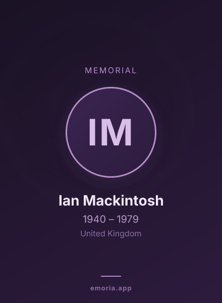 Memorial portrait of Ian Mackintosh