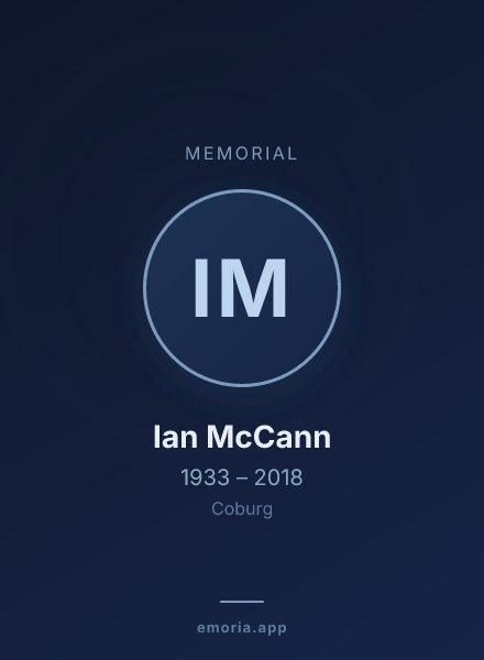 Memorial portrait of Ian McCann