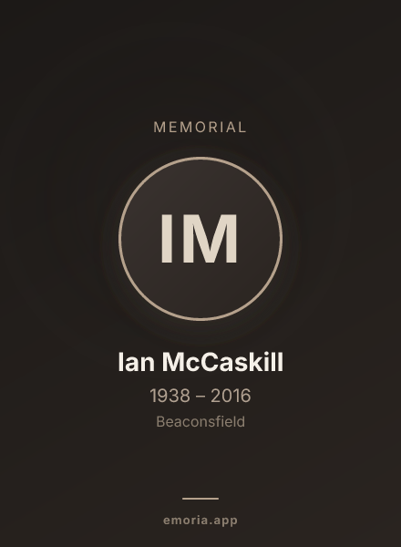 Memorial portrait of Ian McCaskill