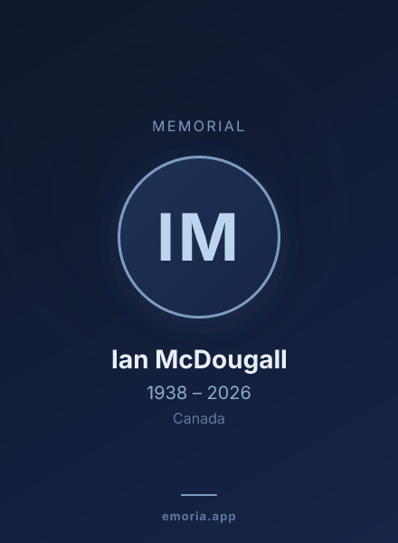 Memorial portrait of Ian McDougall