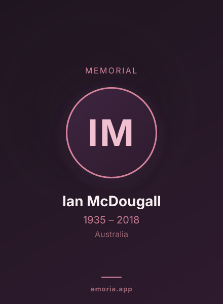 Memorial portrait of Ian McDougall