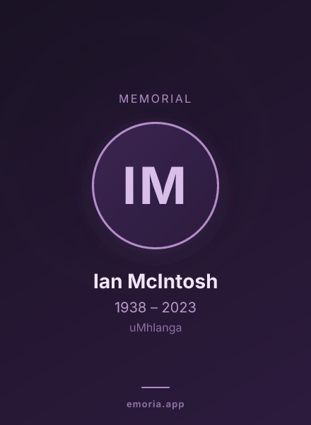 Memorial portrait of Ian McIntosh