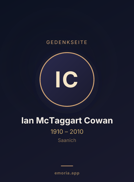 Gedenkportrait von Ian McTaggart Cowan