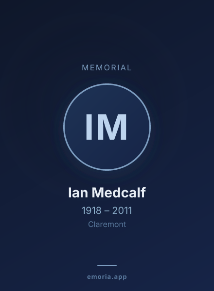 Memorial portrait of Ian Medcalf