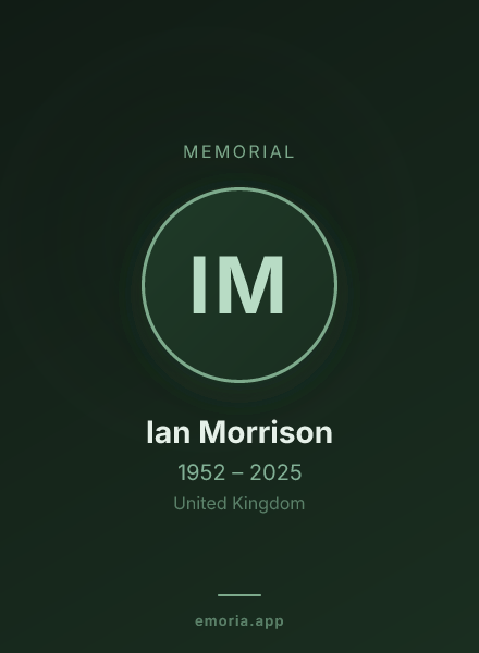 Memorial portrait of Ian Morrison